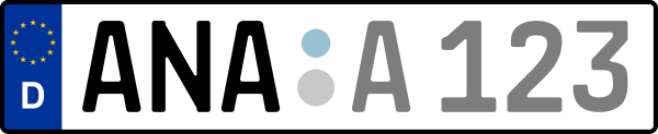 Kennzeichen ANA: Nummernschild von Erzgebirgskreis, KreisRegion (Landkreis)
