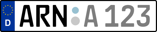 Kennzeichen ARN: Nummernschild von Ilm-Kreis, KreisRegion (Landkreis)