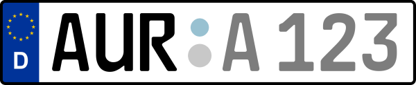 Kennzeichen AUR: Nummernschild von Aurich, KreisRegion (Landkreis)