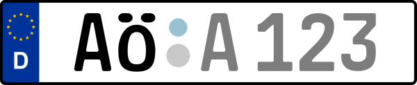 Kennzeichen AÖ: Nummernschild von Altötting, KreisRegion (Landkreis)