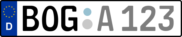 Kennzeichen BOG: Nummernschild von Straubing-Bogen, KreisRegion (Landkreis)