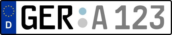 Kennzeichen GER: Nummernschild von Germersheim, KreisRegion (Landkreis)