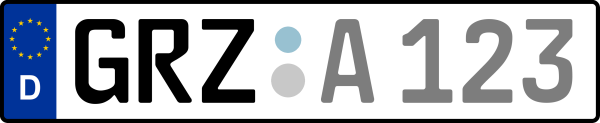 Kennzeichen GRZ: Nummernschild von Greiz, KreisRegion (Landkreis)