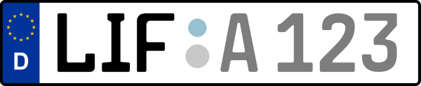 Kennzeichen LIF: Nummernschild von Lichtenfels, KreisRegion (Landkreis)