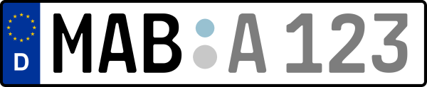 Kennzeichen MAB: Nummernschild von Erzgebirgskreis, KreisRegion (Landkreis)