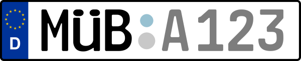 Kennzeichen MÜB: Nummernschild von Bayreuth + 1 Regionen