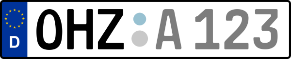 Kennzeichen OHZ: Nummernschild von Osterholz, KreisRegion (Landkreis)