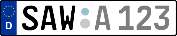 Kennzeichen SAW: Nummernschild von Altmarkkreis Salzwedel, KreisRegion (Landkreis)