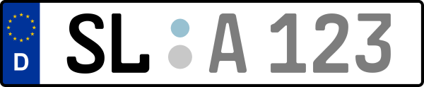 Kennzeichen SL: Nummernschild von Schleswig-Flensburg, KreisRegion (Kreis)