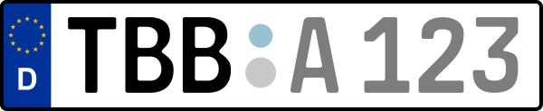 Kennzeichen TBB: Nummernschild von Main-Tauber-Kreis, KreisRegion (Landkreis)