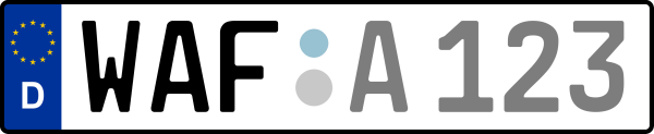Kennzeichen WAF: Nummernschild von Warendorf, KreisRegion (Kreis)