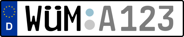 Kennzeichen WÜM: Nummernschild von Cham, KreisRegion (Landkreis)