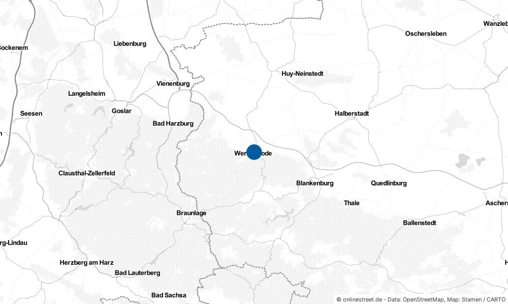 Karte: Wo liegt Wernigerode?