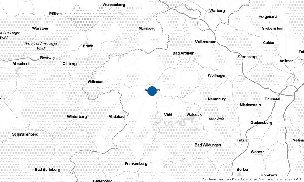 Karte: Wo liegt Korbach?
