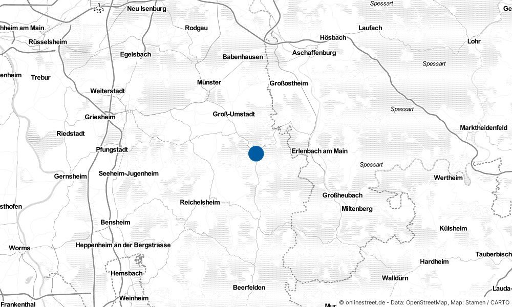 Karte: Wo liegt Höchst im Odenwald?