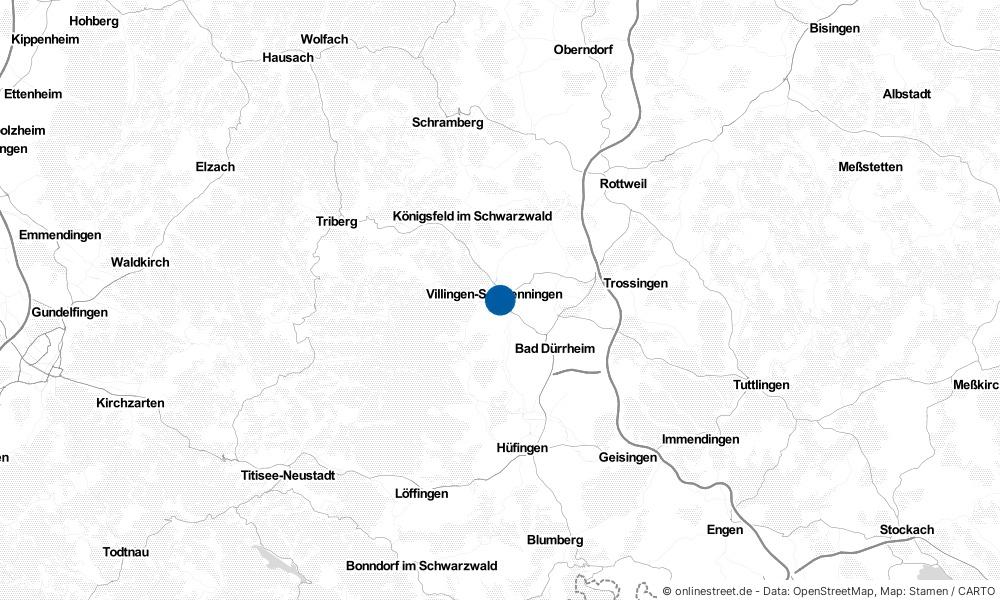 Karte: Wo liegt Villingen-Schwenningen?