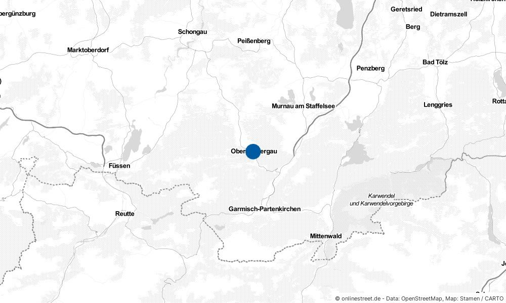 Karte: Wo liegt Oberammergau?