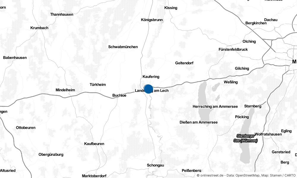 Karte: Wo liegt Landsberg am Lech?
