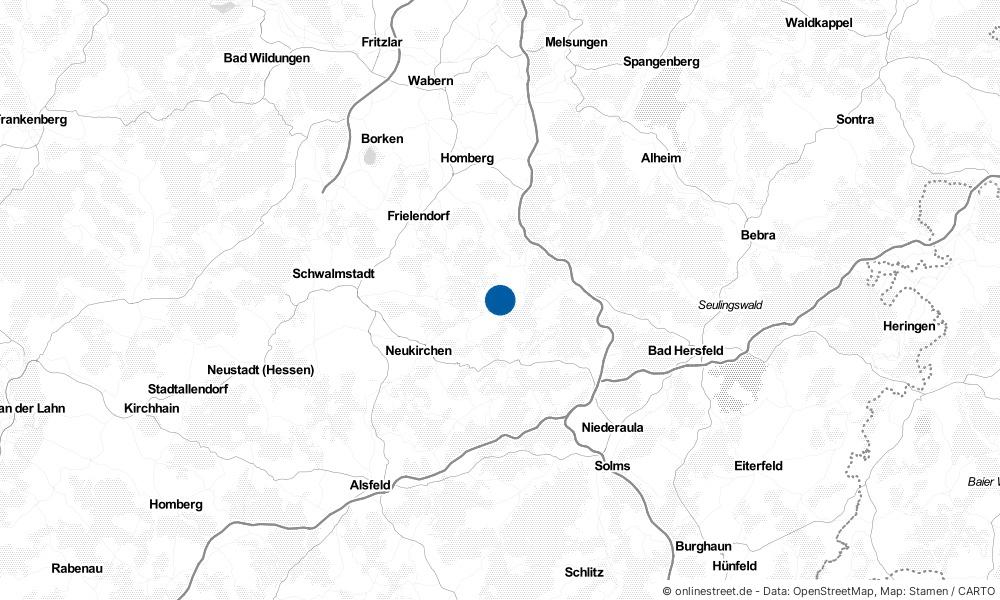 Karte: Wo liegt Schwarzenborn?