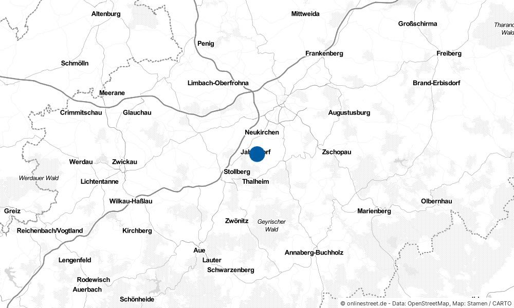 Karte: Wo liegt Jahnsdorf (Erzgebirge)?