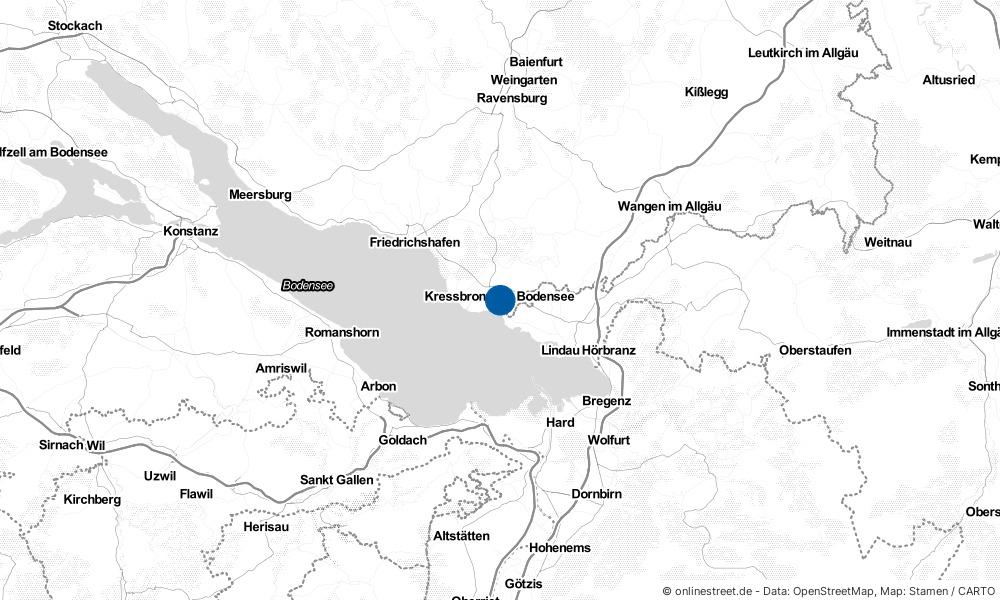 Karte: Wo liegt Kressbronn am Bodensee?