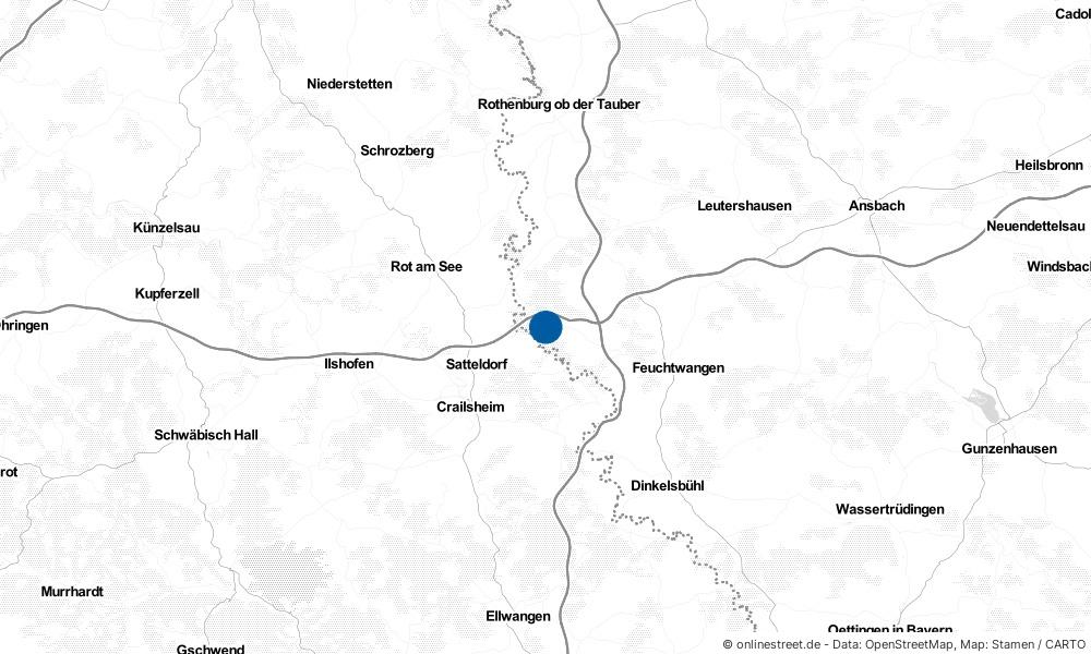 Karte: Wo liegt Schnelldorf?
