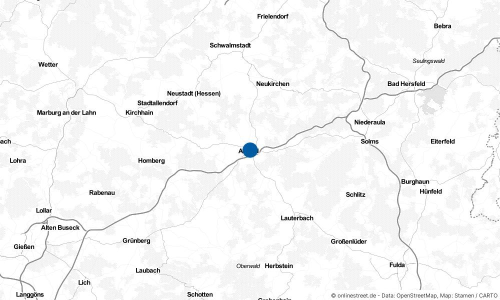 Karte: Wo liegt Alsfeld?