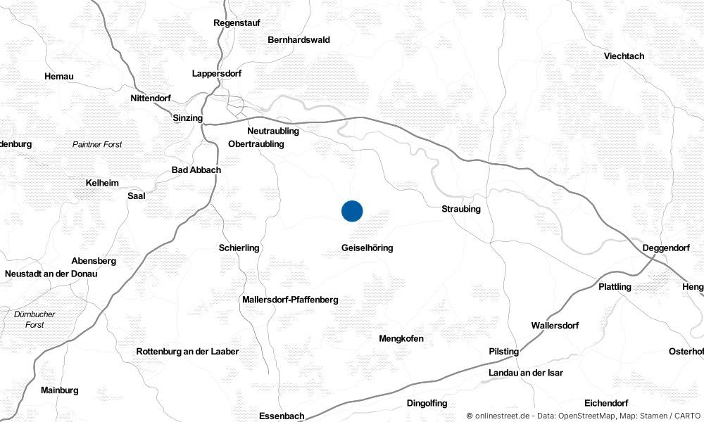 Karte: Wo liegt Sünching?