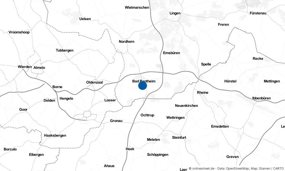 Karte: Wo liegt Bad Bentheim?