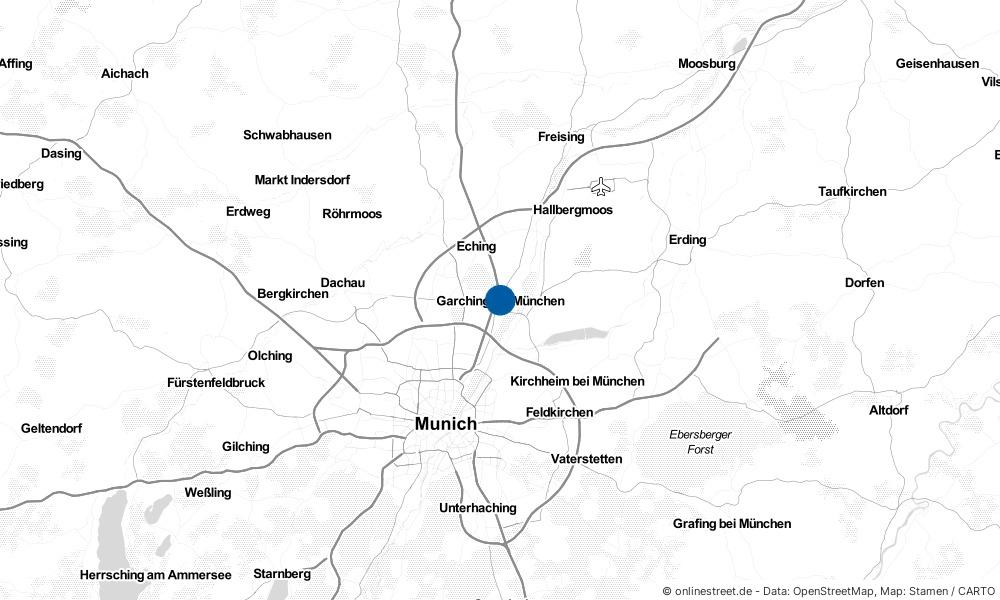 Karte: Wo liegt Garching bei München?