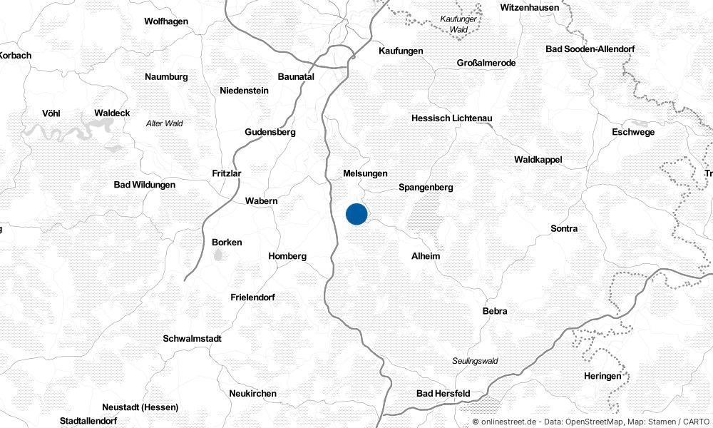 Karte: Wo liegt Malsfeld?