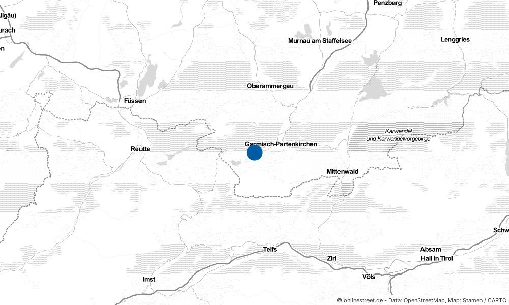 Karte: Wo liegt Grainau?