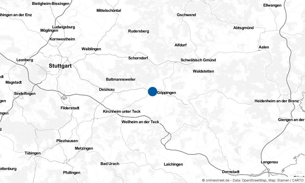 Karte: Wo liegt Uhingen?