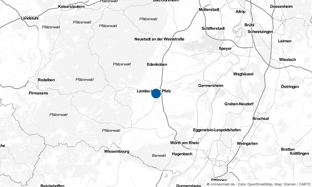 Karte: Wo liegt Landau in der Pfalz?