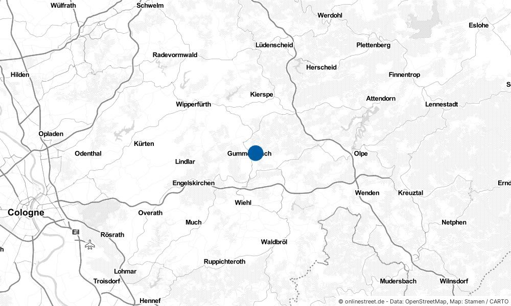 Karte: Wo liegt Gummersbach?