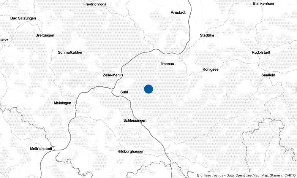 Karte: Wo liegt Schmiedefeld am Rennsteig?