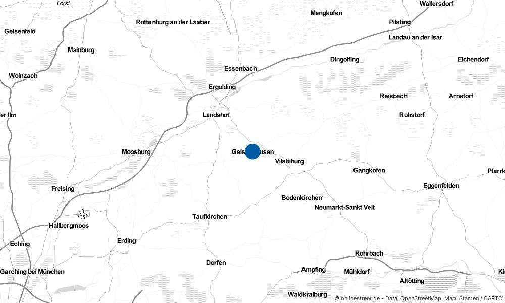 Karte: Wo liegt Geisenhausen?
