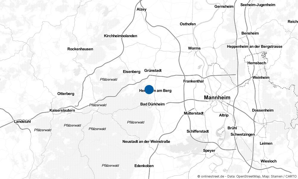 Karte: Wo liegt Weisenheim am Berg?