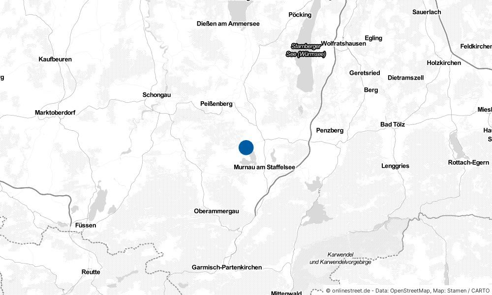 Karte: Wo liegt Uffing am Staffelsee?