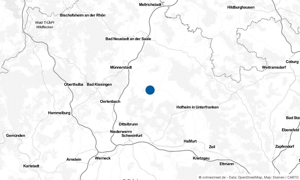Karte: Wo liegt Thundorf in Unterfranken?