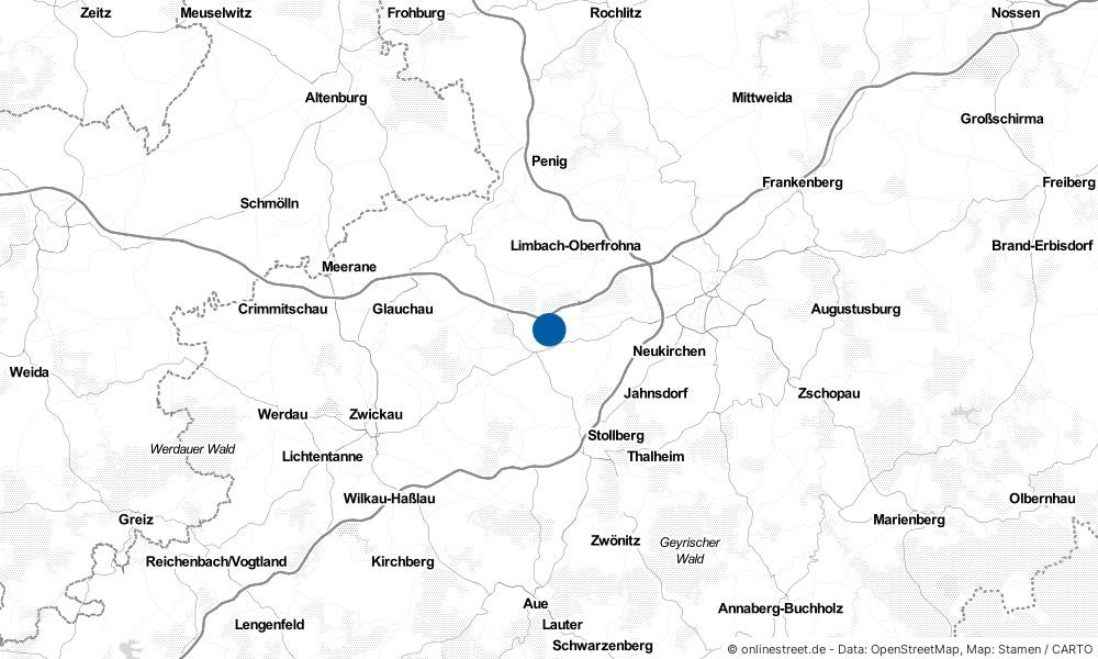 Karte: Wo liegt Hohenstein-Ernstthal?