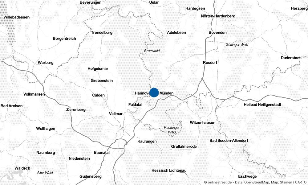 Karte: Wo liegt Hannoversch Münden?