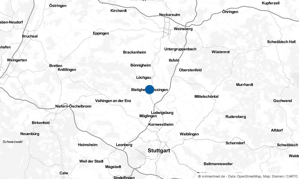 Karte: Wo liegt Bietigheim-Bissingen?