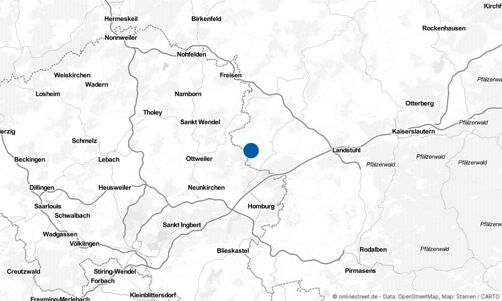 Karte: Wo liegt Dunzweiler?