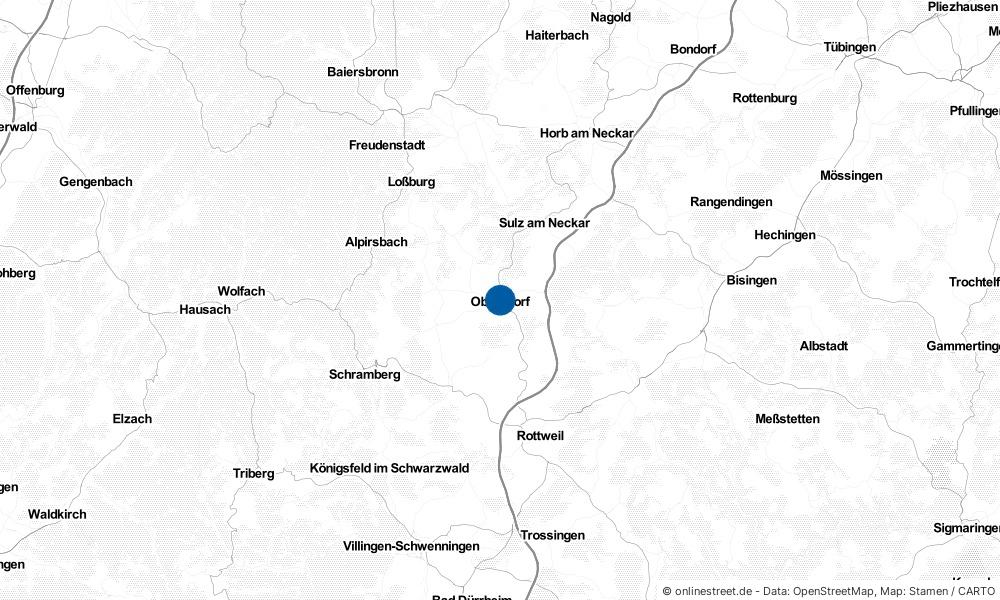 Karte: Wo liegt Oberndorf am Neckar?