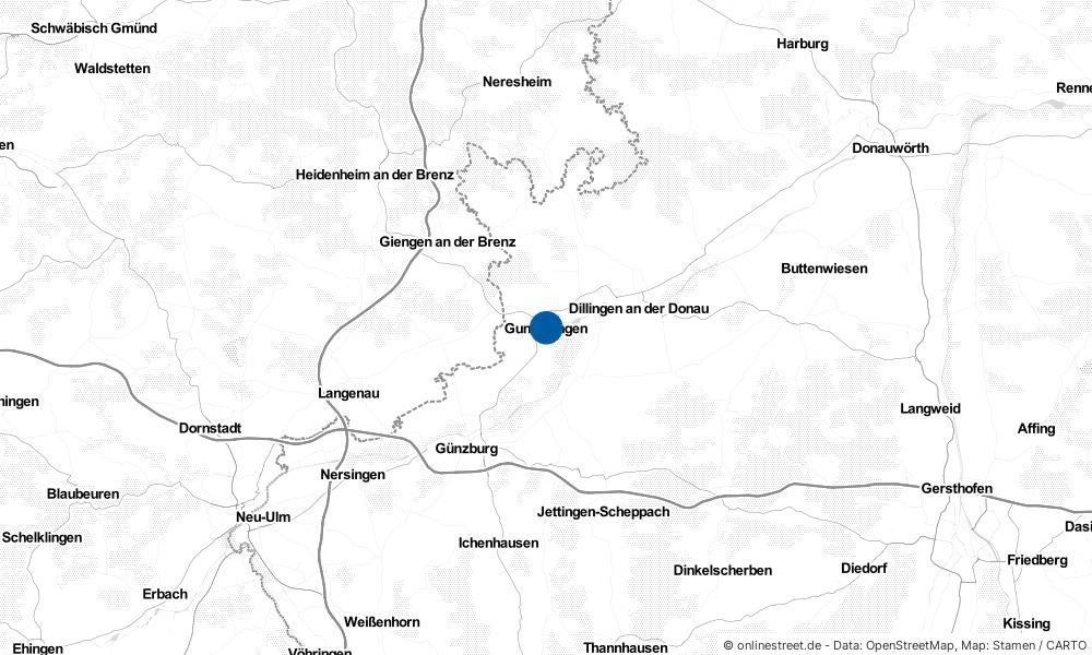 Karte: Wo liegt Gundelfingen an der Donau?