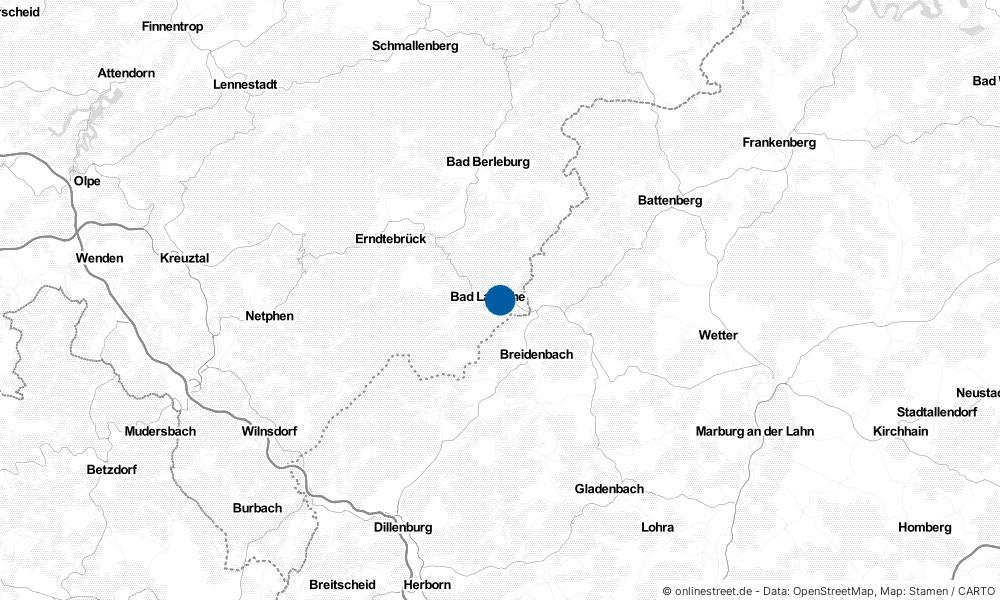 Karte: Wo liegt Bad Laasphe?