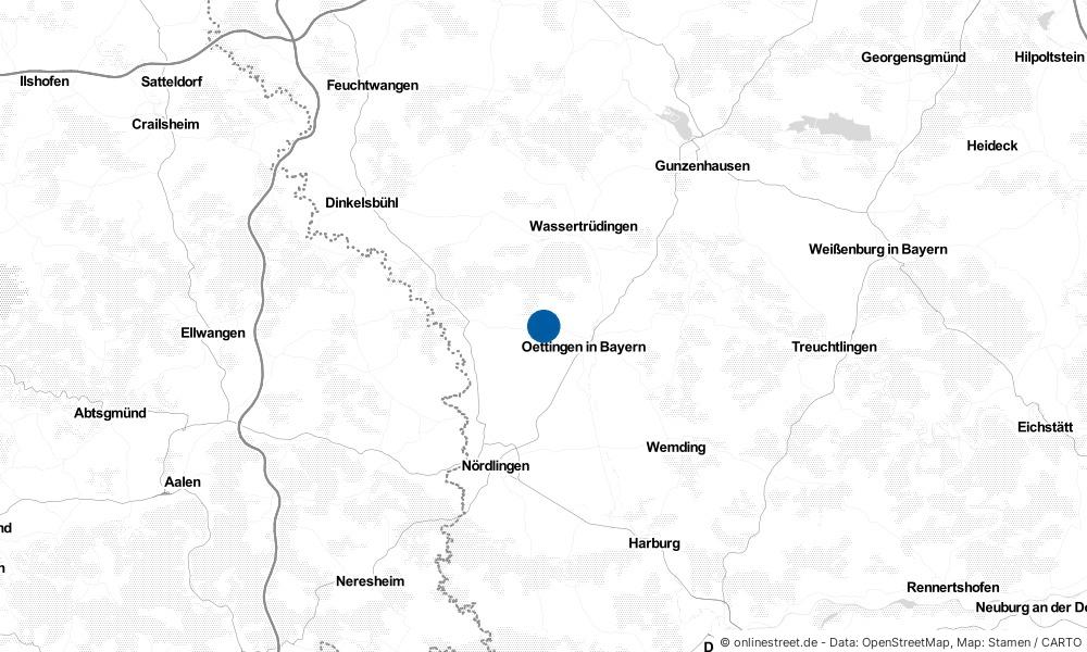Karte: Wo liegt Ehingen am Ries?