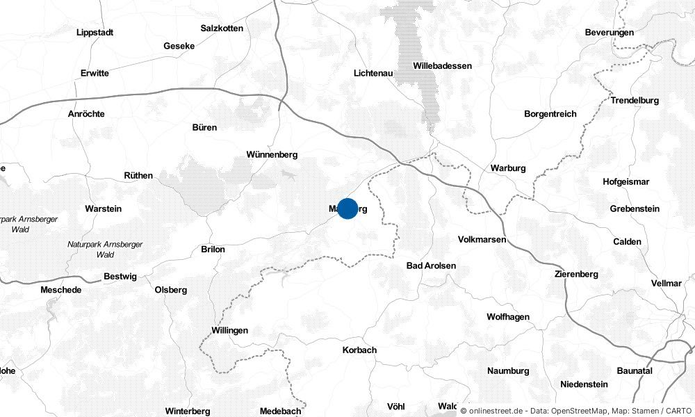 Karte: Wo liegt Marsberg?