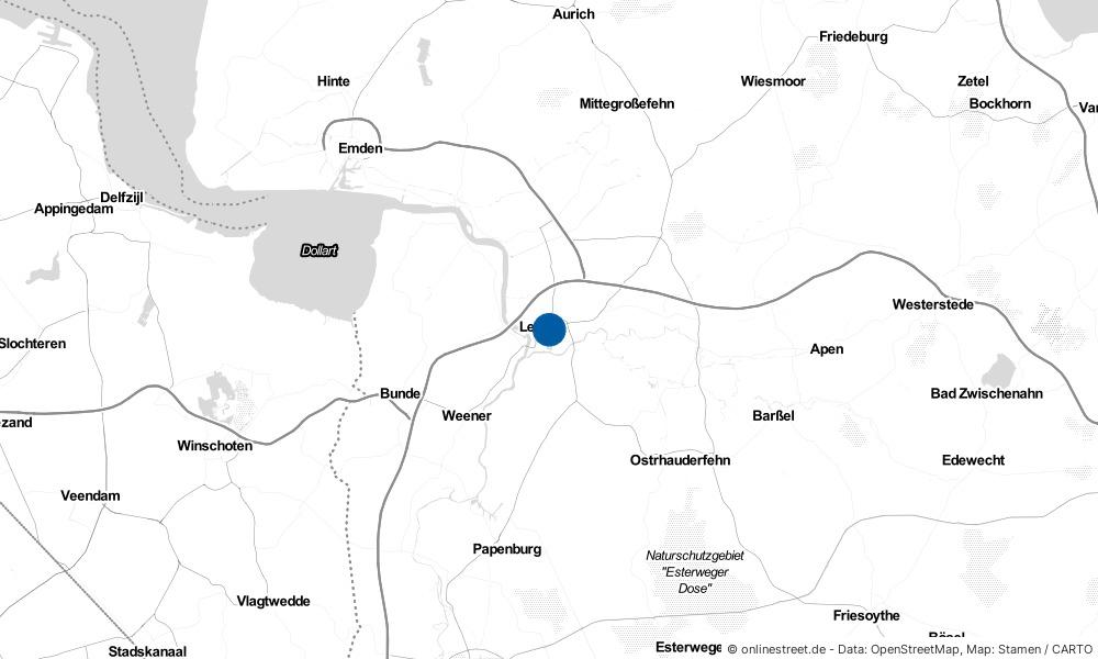 Karte: Wo liegt Leer (Ostfriesland)?